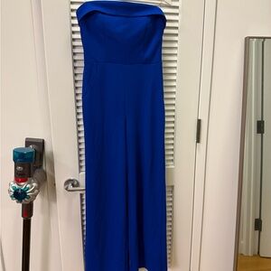 Elegant Blue Strapless Jumpsuit
